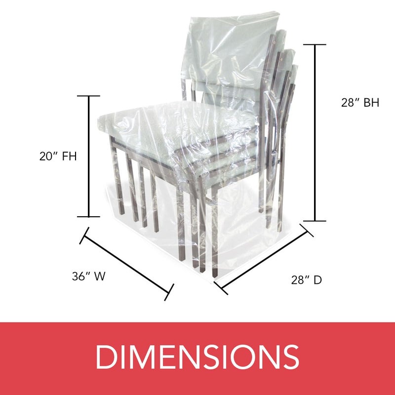 LAMINET Crystal Clear Heavy-Duty Waterproof Plastic Outdoor Furniture Cover - Hi-Back/Stacked Chairs Cover - 3 Season Protection - Keep Rain, Snow & Debris Off! Premium Protection at Economy Price! - Image 3